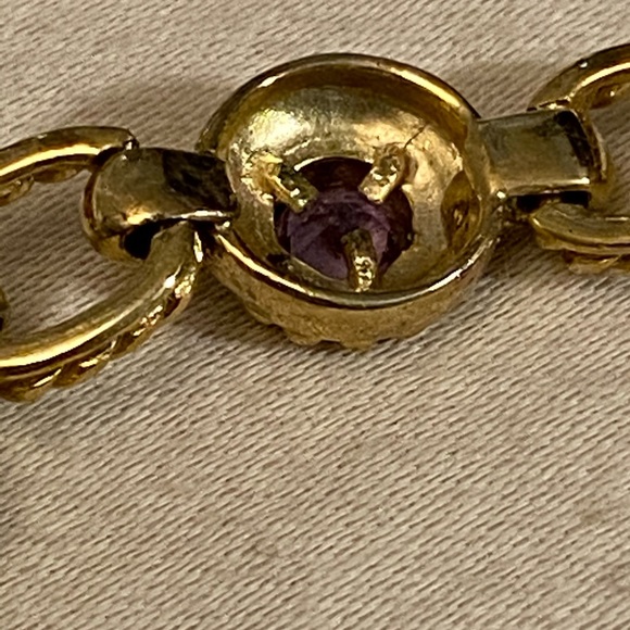 FAS Sterling (gold over) Amethyst Bracelet - Picture 7 of 14